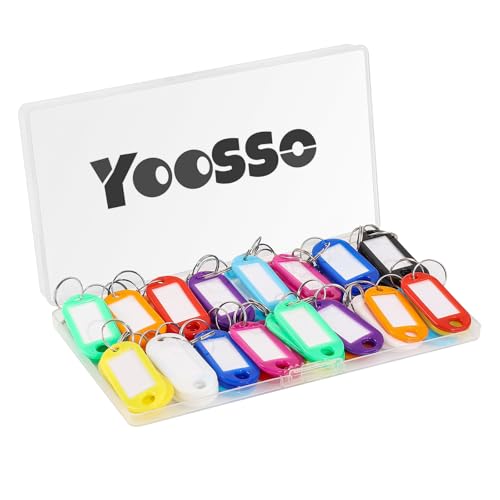 50 Stück Schlüsselanhänger, Schlüsselanhänger Beschriftbar Kunststoff Schlüsselschilder mit Ring Schlüssel Beschriftung zum Schlüssel Koffern Haustieren Markieren(10 Farben)
