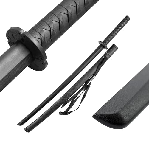 DEPICE Bokken Set inkl. Saya Hartkunststoff - 101 cm, 600 g, Iaido, Aikido, Bokuto, Schwarz