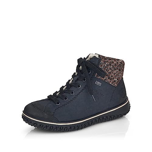 Rieker Damen Low-Top Sneaker Z4243, Frauen Halbschuhe, wasserabweisend, riekerTEX,schnürschuhe,schnürer,Sportschuhe,blau Kombi (14),42 EU / 8 UK