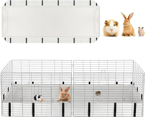 Mfsdai Meerschweinchen Haustierkäfig mit Oxford-Stoff Lebensraum(Käfig Nicht enthalten), Bettwäsche Käfige Liner, Waschbar PIPI Pads für Kaninchen Hamster L, grau