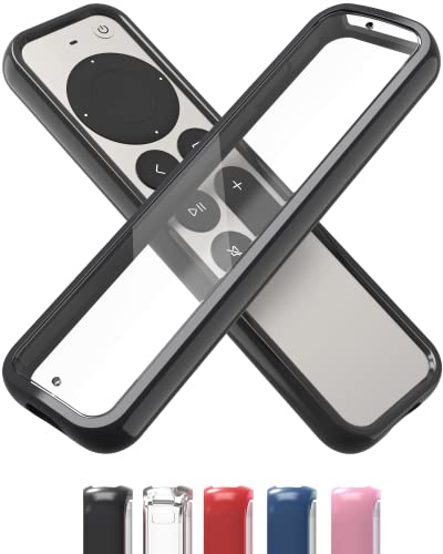TotalMount Air Rim Case – Schlanke, Hybrid-Schutzhülle mit ultimativem Fallschutz für Apple TV-Fernbedienungen (Siri Remotes) – Schwarze Randabdeckung & transparente Rückseite