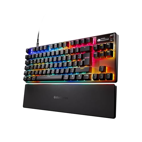 SteelSeries Apex Pro TKL Gen 3 - HyperMagnetic Gaming Tastatur - OmniPoint 3.0 Switches - Anpassbares Ansprechverhalten - Rapid Trigger - Rapid Tap/SOCD - OLED - PBT-Keycaps - USB-C - DE Layout QWERTZ