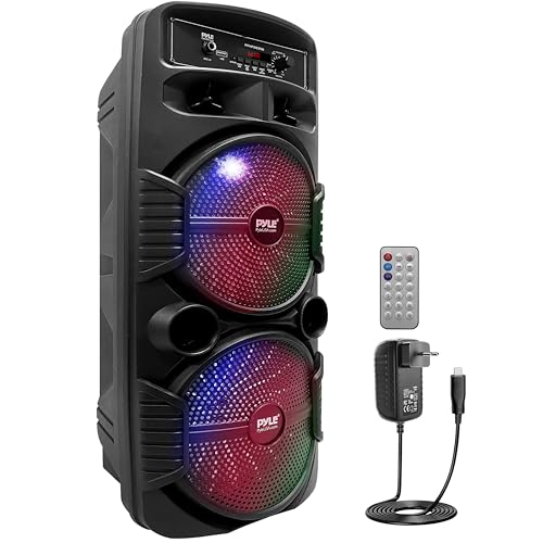 Pyle Partybox, Bluetooth Lautsprecher Groß – 600W Boombox mit Lichteffekten, Tragbar, Super Bass, USB/SD/AUX/FM, Für Party, Outdoor & Zuhause, Mit Fernbedienung & RCA-Eingang