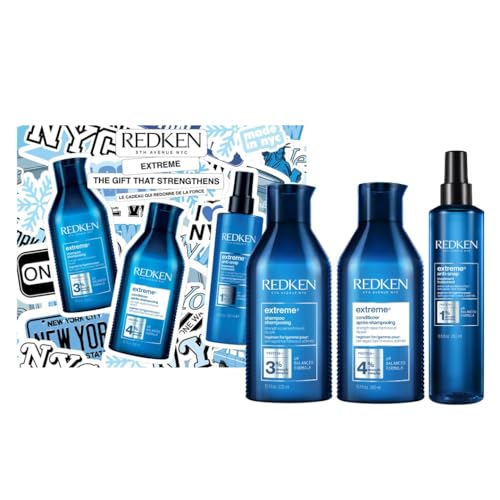 Redken Extreme Weihnachtsset, Geschenkset mit Extreme Shampoo, Conditioner & Anti-Snap für strapaziertes Haar, Zur Stärkung der Haare und Milderung von Haarbruch, Spliss und weiteren Haarschäden