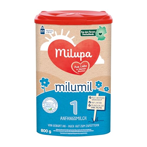 Milumil Milupa 1 Babynahrung, Anfangsmilch von Geburt an, Baby-Milchpulver, 800 g