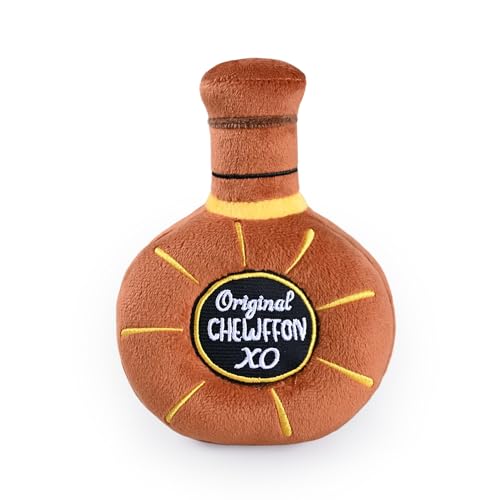 CHEWFFON Whiskey Bottle Plüsch Hundespielzeug, Quietschendes & Knistern Interaktives Welpenspielzeug, Weiches Lustiges Spielzeug für Kleine & Mittlere Hunde, Engagierender Spielbegleiter, Langeweile