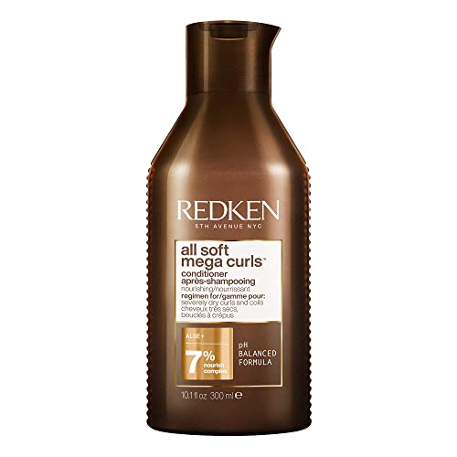 Redken Spülung für lockiges oder krauses Haar, Belebt, bändigt & hydratisiert trockenes Haar, Mit Aloe-Vera, All Soft Mega Curls Conditioner, 300 ml