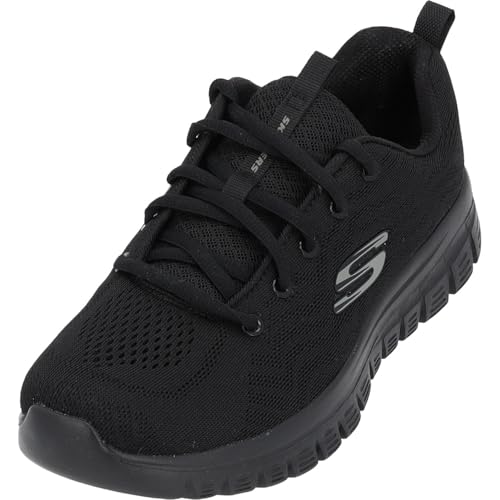 Skechers Damen Graceful Get Connected Sneaker,Black Mesh Trim, 40 EU