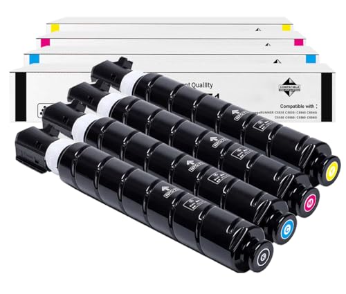 Amla 4 StückToner Kompatibel mit Canon C-EXV64 CEXV64 Toner für Canon iR ADV C3326 C3922 C3926 C3930 C3935 imageRunner Advance C3326i C3922i C3926i C3930i C3935i (Schwarz + Cyan + Magenta + Gleb)