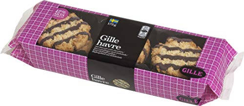 Gille Schwedisches Hafergebäck mit Schokolade | Knusprige Haferkekse aus Schweden | Mit 12 % echter Schokolade | Feines Gebäck zum Kaffee & Tee | Traditionsgebäck aus Skandinavien | 175 g Packung