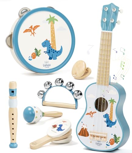 Lehoo Castle Kindergitarre Musikinstrumente, Montessori Spielzeug 1-3 Jahre