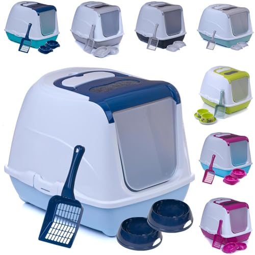 Katzentoilette Sondermodell 50 Katzenklo Schaufel Filter Haube blau Design 1
