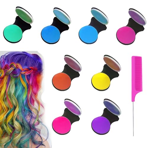 Landrain 8 Stück Temporäre Haarkreide für Mädchen, Auswaschbare Haarfarbe Kinder