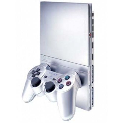 PlayStation 2 - PS2 Konsole Slim, silber
