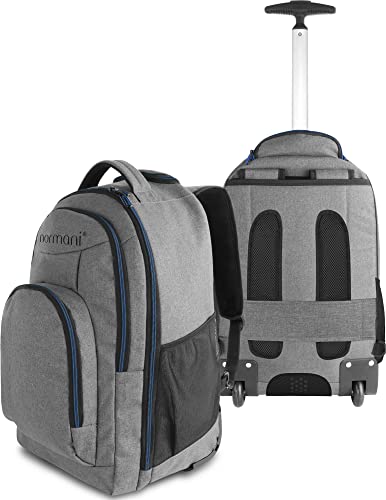 normani Rucksack mit Trolleyfunktion - 30 Liter Volumen Rucksacktrolley zum ziehen mit Laptopfach für Schule, Uni, Reisen, Ausflüge oder Einkaufen Blau 30 Liter