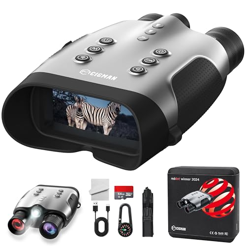 CIGMAN Echte 4K Nachtsichtgerät Fernglas, Infrarot Nachtsichtbrille mit Vollfarben Nachtaufnahme, 7-Fach vergütete Linse, 18 Std Akkulaufzeit für Wildlife, Sicherheit & Outdoor Abenteuer