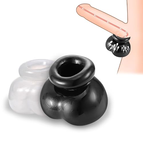 Hoden Folter Geräte Abbinden Hoden Beutel 2er Set CBT Ball Torture Fetisch Hodenringe für den Mann Hodenpresse Männer Hodenring Peniszaumzeug Bdsms Toys Sexspielzeug für Männer(Schwarz mit Weiß)