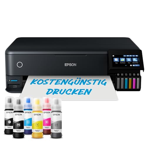Epson EcoTank ET-8550 Fotodrucker für kreative Enthusiasten, ultrakomfortables A3+-Format, 6-Farb-Tinten, 5-Wege-Medienmanagement, Wi-Fi Direct und Ethernet, Touchscreen