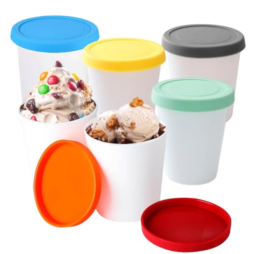 FARYODI 250ml Speiseeis Eisbehälter, 6 Stück Gefrierdosen Eis-Container BPA-Frei, Aufbewahrungsbehälter in Lebensmittelqualität Zur Lagerung und Herstellung von Speiseeis