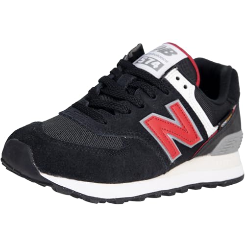 New Balance 574 Sneaker Trainer Schuhe (Black/red, EU Schuhgrößensystem, Erwachsene, Herren, Numerisch, M, 41.5)