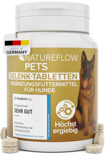 Gelenktabletten Hunde – Test SEHR GUT Made in Germany mit Grünlippmuschel, MSM und Teufelskralle - Keine Kapseln, hohe Akzeptanz Gelenktabletten Hund - 100 Stück