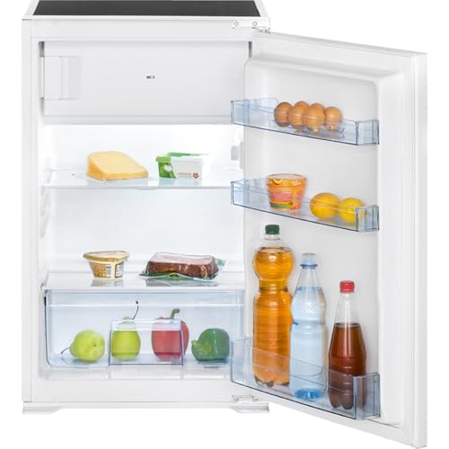 Bomann® Einbaukühlschrank mit Gefrierfach | Kühlschrank Einbau 118L mit 2 Ablagen | Einbaukühlschrank mit Abtauautomatik & Schlepptürausführung | wechselbarer Türanschlag | KSE 7810