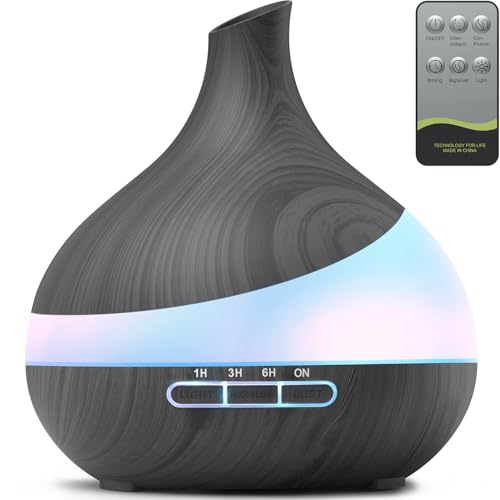 500 ML Aroma Diffuser, Upgrade Diffuser für große Räume,Aromatherapie Diffuser Mit Fernbedienung 4 Timer Einstellung 14 Farben LED automatischer Abschaltfunktion