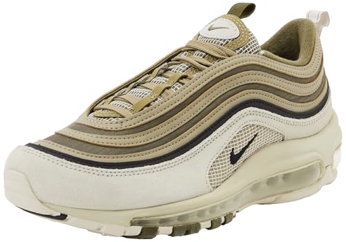 NIKE Herren AIR MAX 97 SE Sneaker, Light Bone Black Medium Olive, 39 EU