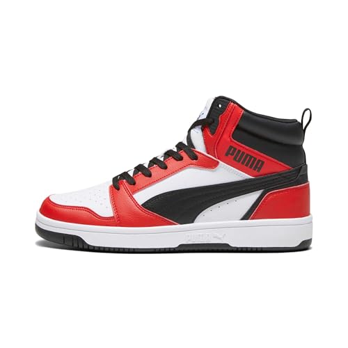 PUMA Unisex Rebound V6 Turnschuhe, Puma White Puma Black For All Time Red, 46 EU