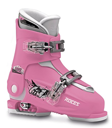 Roces Kinder Skischuhe Idea Up Größenverstellbar, Deep Pink-White, 30/35, 450491-009