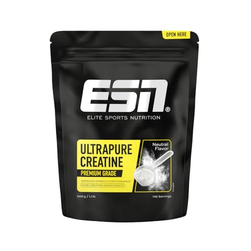 ESN Ultrapure Creatine Monohydrate, 500 g, 142 Portionen, mikrofein und perfekt löslich - made in Germany (Verpackung kann variieren)