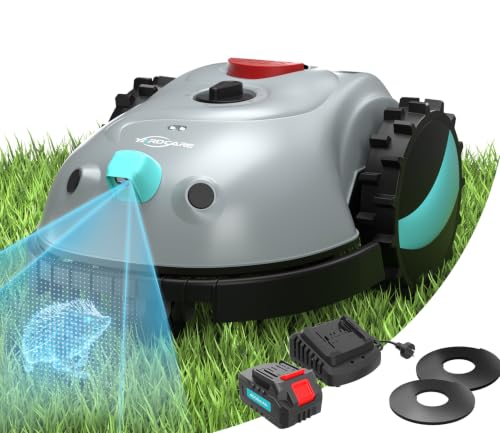 (2026 Neu) YARDCARE V100 Mähroboter ohne Begrenzungskabel, mit Vision-Navigation, Hindernisvermeidung(150 Arten), 4,0 Ah Akku Rasenmäher Roboter, Rasenroboter mit Magnetband, Ersatzklingen