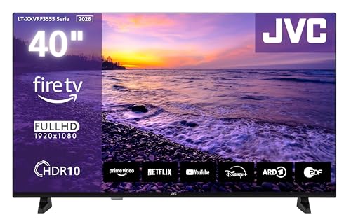 JVC Fernseher 40 Zoll Fire TV Full HD Smart TV HDR Fernseher mit Alexa Sprachsteuerung und Triple Tuner, LED TV LT-40VRF3555 (2026)