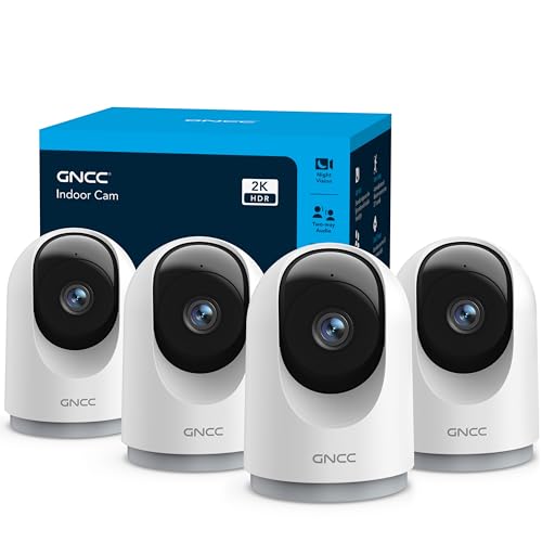 GNCC 2K Überwachungskamera Innen - 360° Kamera Überwachung Innen(4er-Pack)