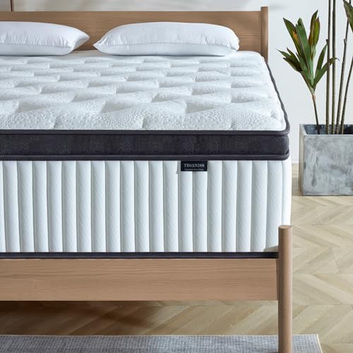 Tegeniss Matratze 140x200, Taschenfederkernmatratze mit 25 cm Höhe, 7-Zonen, H3 mittelfest, Druckentlastung, verstärkte Kantenstütze, Bewegungsisolierung, Atmungsaktivität und Vakuumverpackt