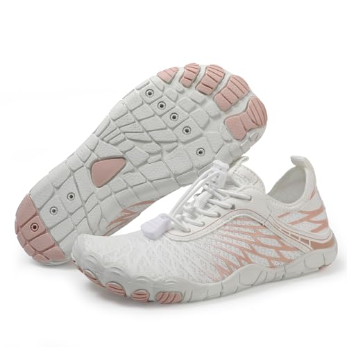 AoSiFu LED-Schuhe für Kinder, atmungsaktiv, mit USB-Aufladung, Weiß A., 30 EU