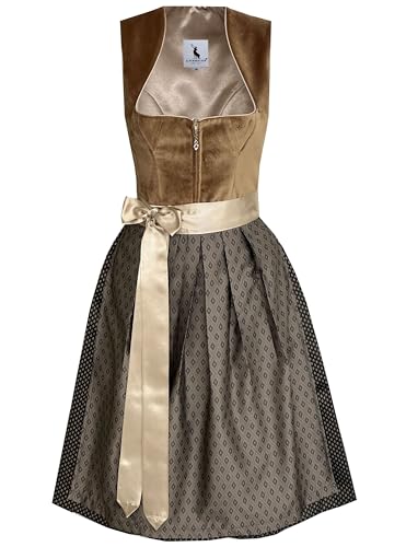 Alpenmärchen Midi Dirndl aus Exklusiver Kollektion inkl. Schürze Gr.38 - ALM1018