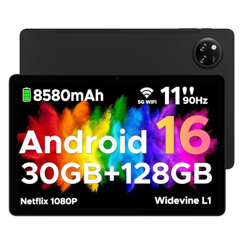 DOOGEE Tab A9 Pro+ Android 16 Tablet 11 Zoll 30GB RAM +128GB ROM (2TB TF) Unisoc T7200 Octa Core Tablets PC, 8580mAh Gaming Tablet Android,13MP+5MP/WiFi 5/WidevineL1/ GPS/Face ID/OTG