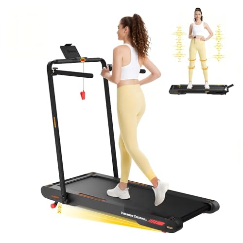 Sperax Laufband für Zuhause Klappbar, 5 in 1 Walking Schwingungen Pad 12 km/h, Walking Pad mit Steigung, Laufband und Fernbedienung für Zuhause und Büro(Schwarz Rot)