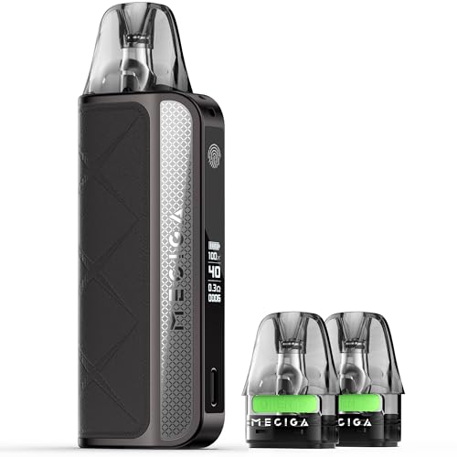 E Zigarette Kit 40W Vape Pod System Aufladbar 1600mAh Akku mit Nachfüllbar 2 Coils 0,3ohm 0,6ohm, Einstellbarer Luftstrom, Ohne Nikotin Ohne Liquid