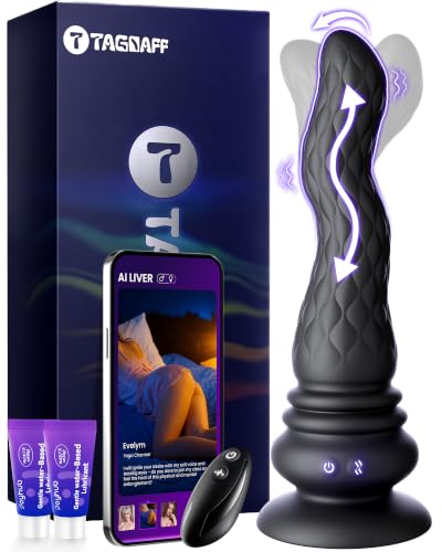 23cm Anal Dildo Vibrator Prostata Stimulation Sex Spielzeug für die Männer Frau Paare, Analvibratoren XXL mit Starkem Saugnapf 9 Wellen- Vibrationsmodi Analplug Vibratorensets, APP Butt Plug Leise Toy