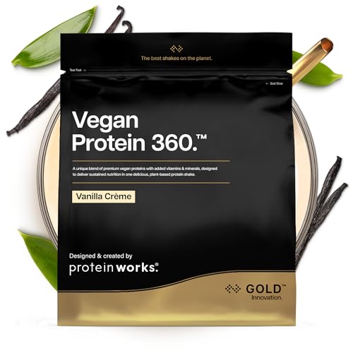 Protein Works | Vegan Protein 360 – GOLD Innovation, Vanillecreme, 33 Portionen, 100% pflanzlich & natürlich, Premium-Multi-Protein-Mix, fettarmer & kalorienarmer Shake, 1kg