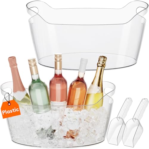 Lifewit 2 x 6,5L Sektkühler mit Eisschaufel für Cocktailbars aus Kunststoff