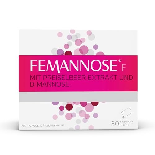 FEMANNOSE F - Trinkgranulat mit 2.000 mg D-Mannose und Preiselbeer-Extrakt für die Blase | vegan, laktosefrei, glutenfrei | Blasengesundheit | gut verträglich (30 Stück)