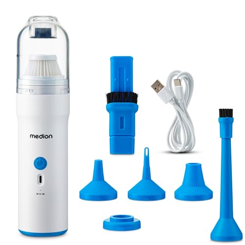 MEDION Handstaubsauger (Akku, kabellos, 3in1 Staubsauger, Luftpumpen und Gebläsefunktion, Starke 5 kPA Saugleistung, Staubbehälter, USB-C, MD19877)