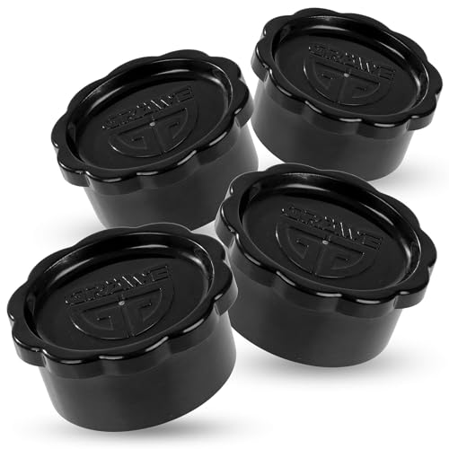 GRÄWE Deckel für Sodastream Glasflaschen Penguin und Crystal, 4er Set Flaschendeckel, absolut dichter Deckel, Schwarz