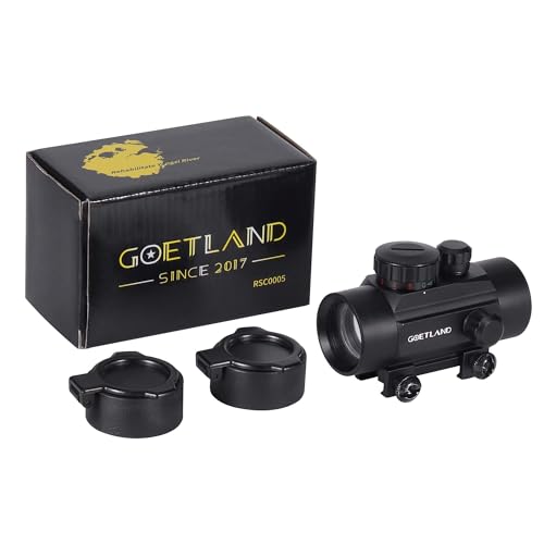 Goetland Gewehr Zielfernrohr 1x30 Rotpunktvisier Red Dot Visier Rot Grün Schutz SFP 22mm Schiene für Taktische Jagd Luftgewehr Sportschützen