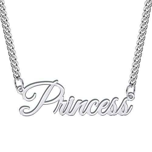 TERRALIX Personalisierte Namenskette mit Curb Chain – Edelstahl Silber – Handgefertigte Familienkette als Geschenk für Mama, Ehefrau & Kind (Muttertag, Geburtstag (1 Name)