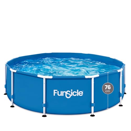 Funsicle Active 305 x 76 cm Metallrahmen Outdoor Backyard Aberground Schwimmbad-Set mit Filterpumpe, Typ I Kartusche und Reparaturflicken