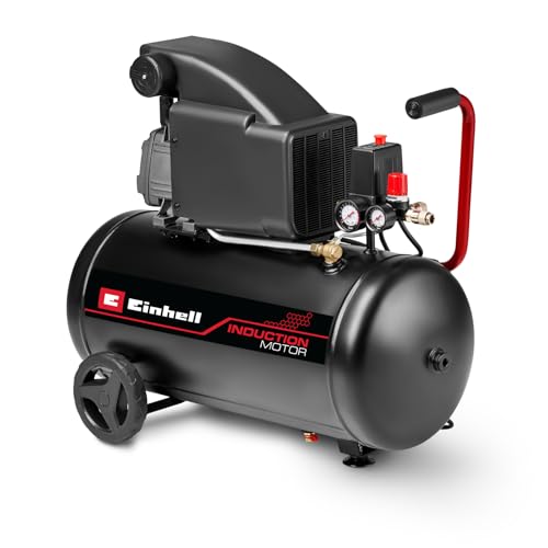 Einhell Kompressor TC-AC 270/50/10 (1800 W, max. 10 bar, 50-Liter-Tank, ölgeschmiert, Manometer für Arbeitsdruck und Kesseldruck, 270 l/min Ansaugleistung, Druckminderer)